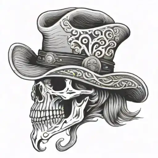 Western Skeleton In A Cowboy Hat