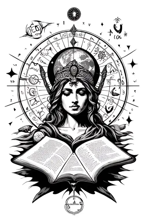 Tattoo Reading Mashans World Surrounded With Aquarius Symbols And Signs And The Year 2022