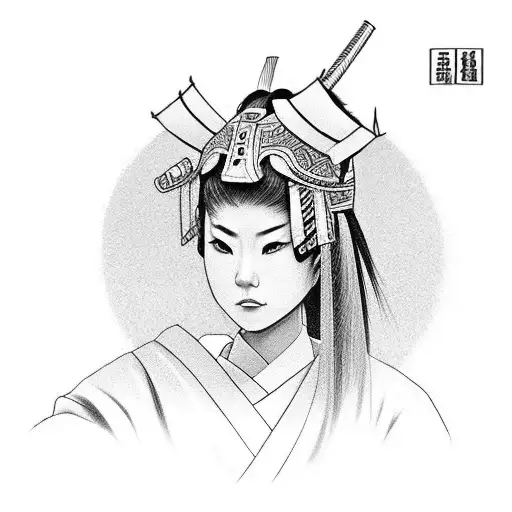 Female Samurai Warrior Practicing Martial Arts