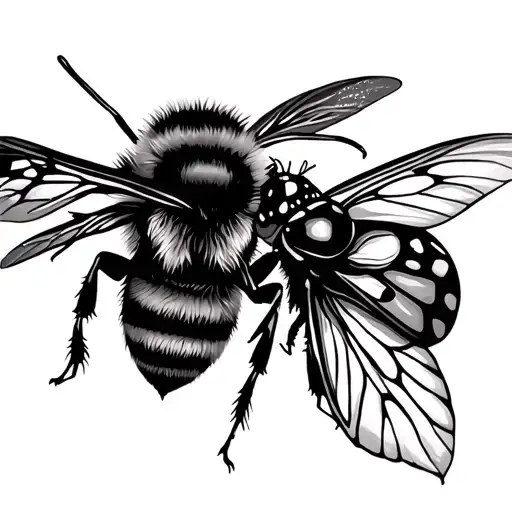 Butterfly Bumblebee And Ladybug