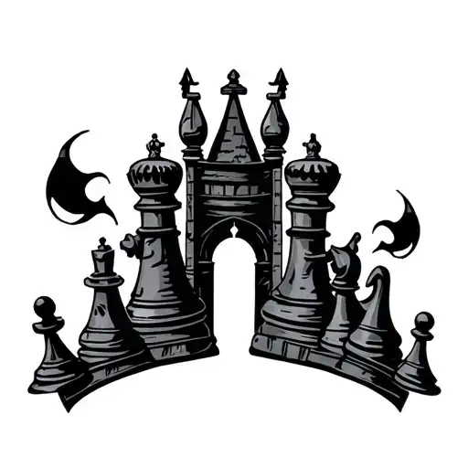 Chess Castle Silhouette