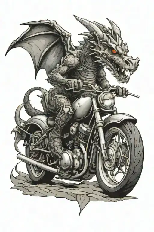 Rock Guitar Motorcycle Dragon