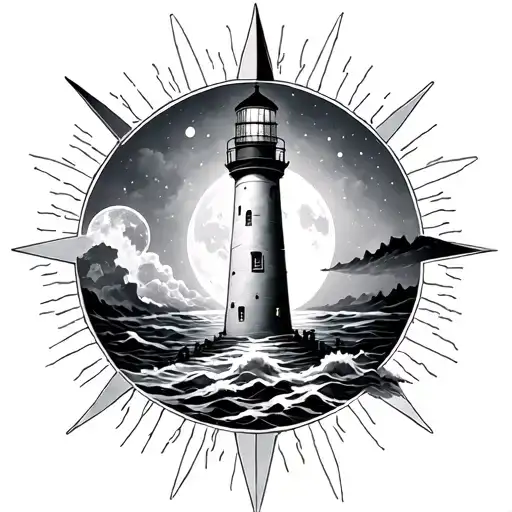 Lighthouse Of The Sun And Moon Wind Rose