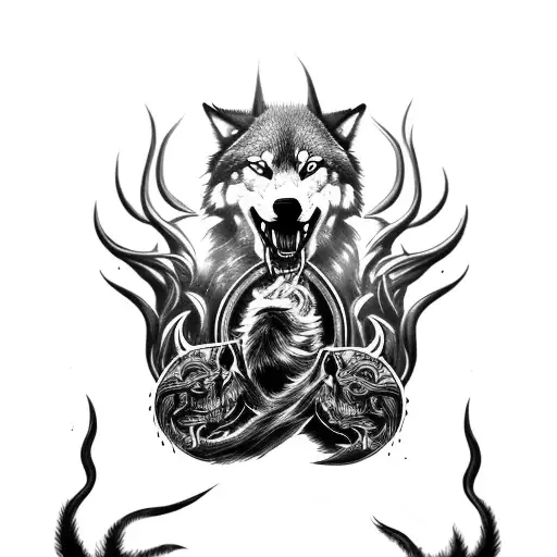 Fenrir Wolf Biting