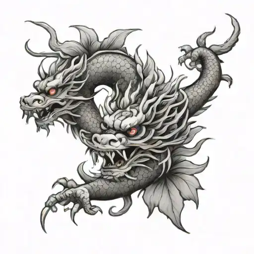 Chinese Dragon Flowers Leafs Cherry