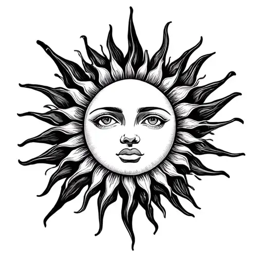 Sun Design Tattoo With The Middle Of The Sun On The Elbow Bone