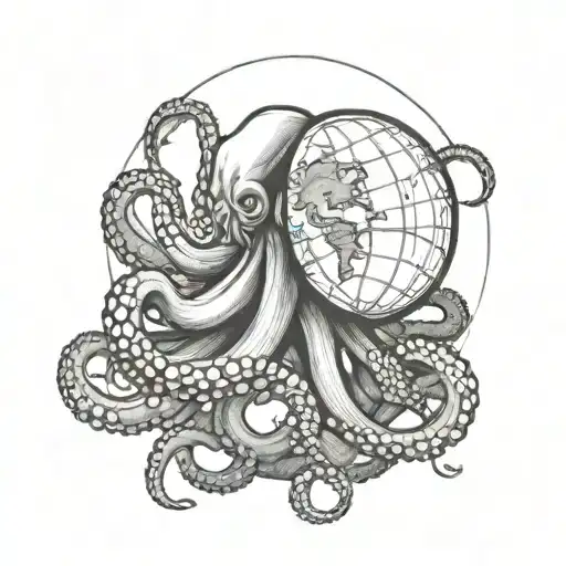 An Octopus Holding Earth Globe