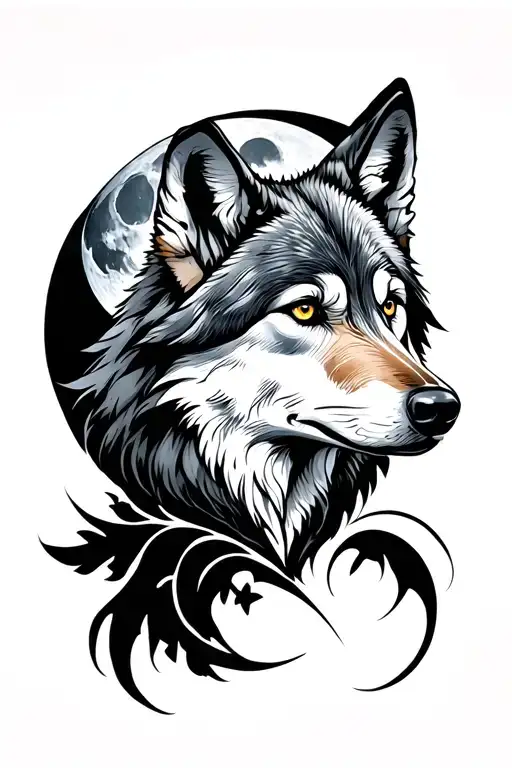 Wolf And Moon