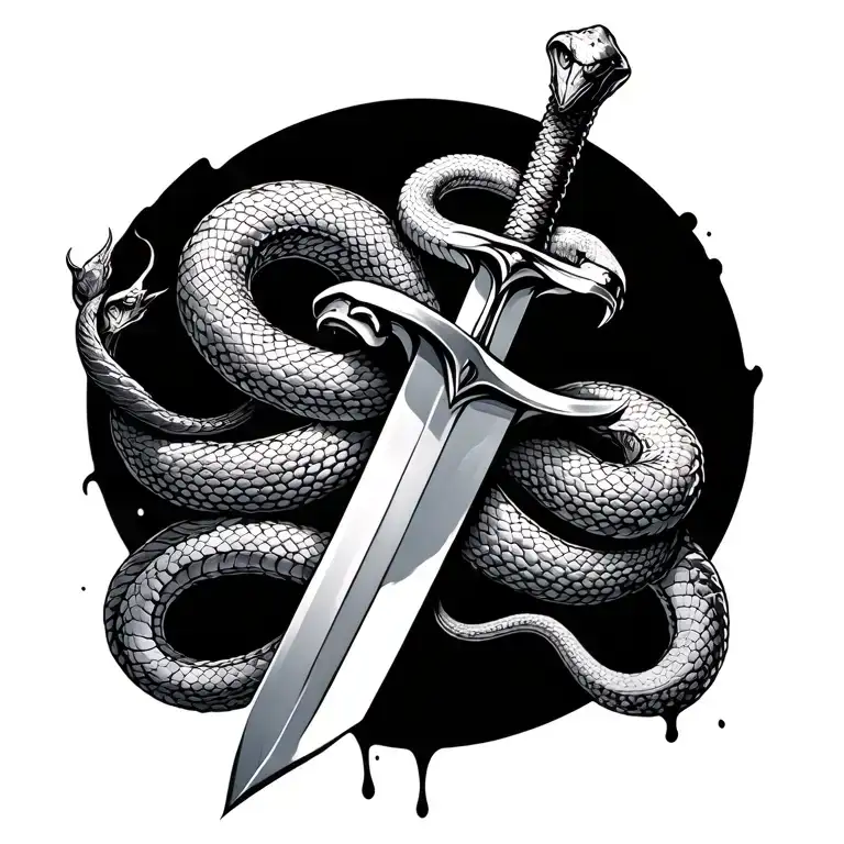 A Snake Wrapped In A Sword And Sword Is Bleeding Sword Stone