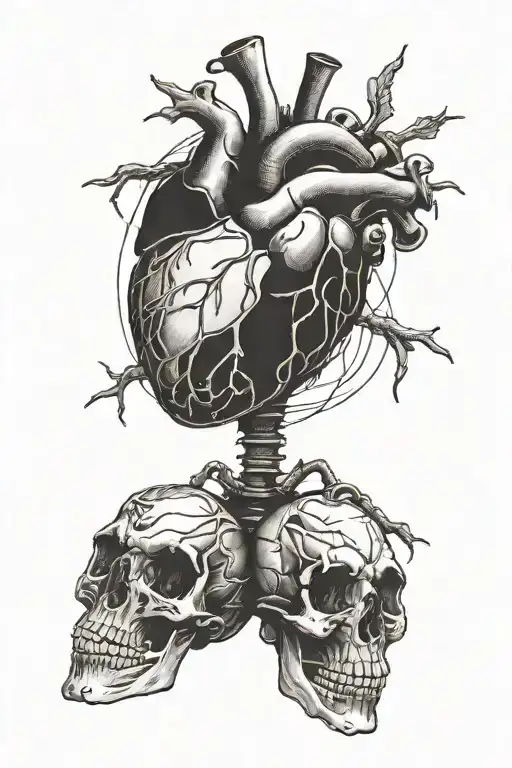 Anatomic Heart And Skeleton