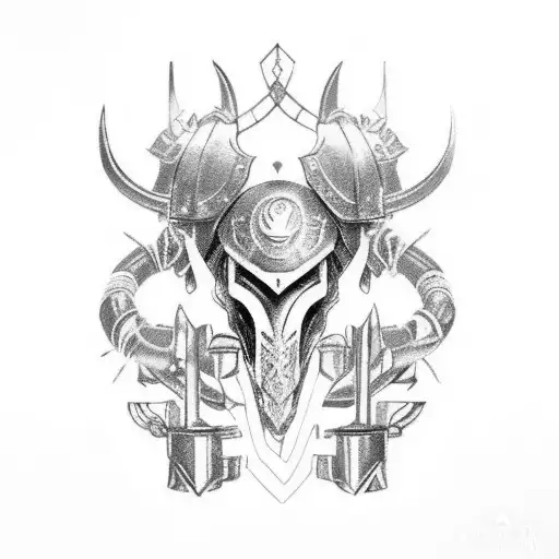 A Cancer Zodiac Symbol Integrated Into A Warrior's Armor