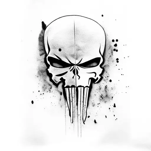 Punisher Skull With Lettering Memento Mori