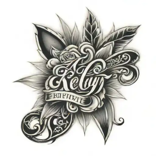 Tattoo With Ketty Written In Russian And The Date 1958