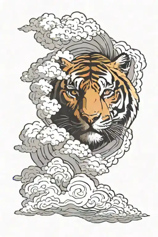 Tiger Eye In Clouds
