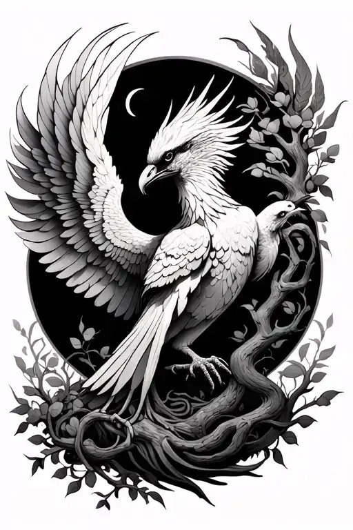 Phoenix Bird With Tree Of Life