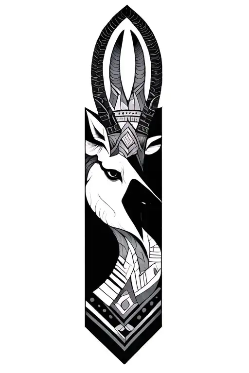 Aztec Geometric Capricorn