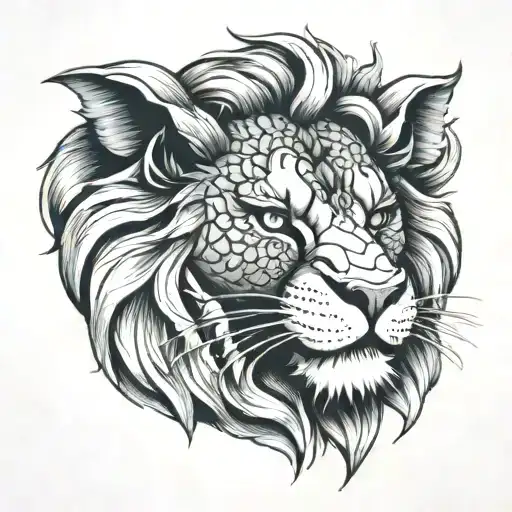 Lion Face With Full Koi