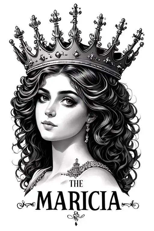 The Name Marcia With A Crown Surrounded
