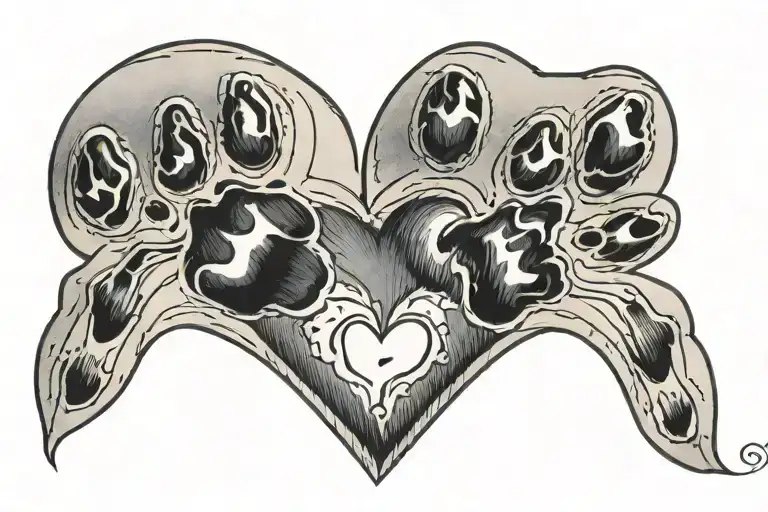 Dog Paw And Heart Shape