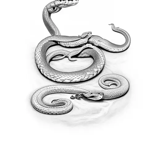 Fire With A Snake Surrounding The Fire