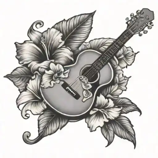 Hibiscus And Guitar