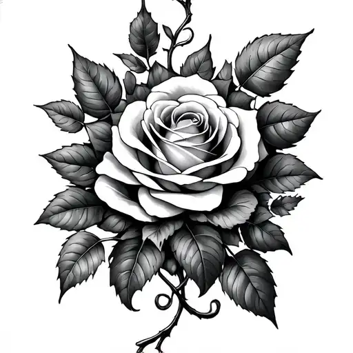 Ivy Wrapping Around A Rose