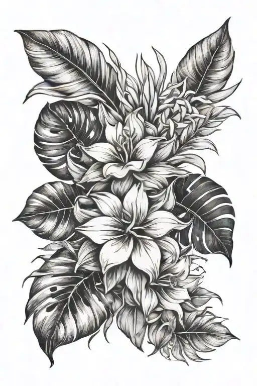 Tropical Flora With Animal