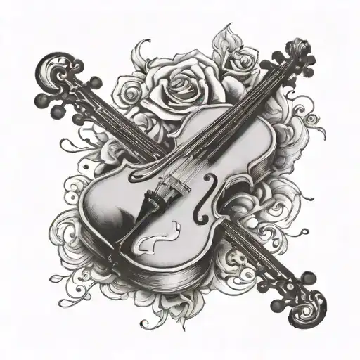 Skeleton Hand And A Simple Violin Shape Made