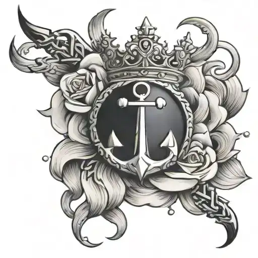 Crown Rose Anchor Intertwined