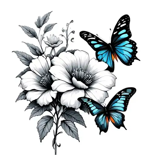 Beer Mer Money Falls Flowers And Butterflies