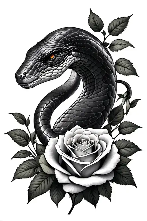 Black Mamba Anale And Roses Growing