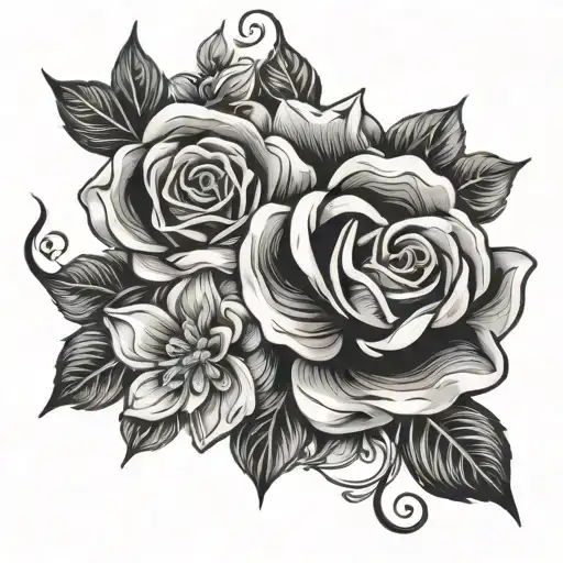 Kids Names Flower Intertwined