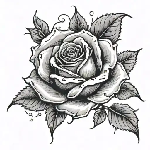 Sonder Word Written Within A Rose Intertwined