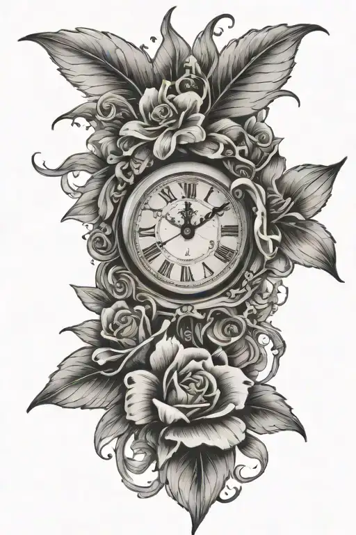 Money Flower With Clock And Cross