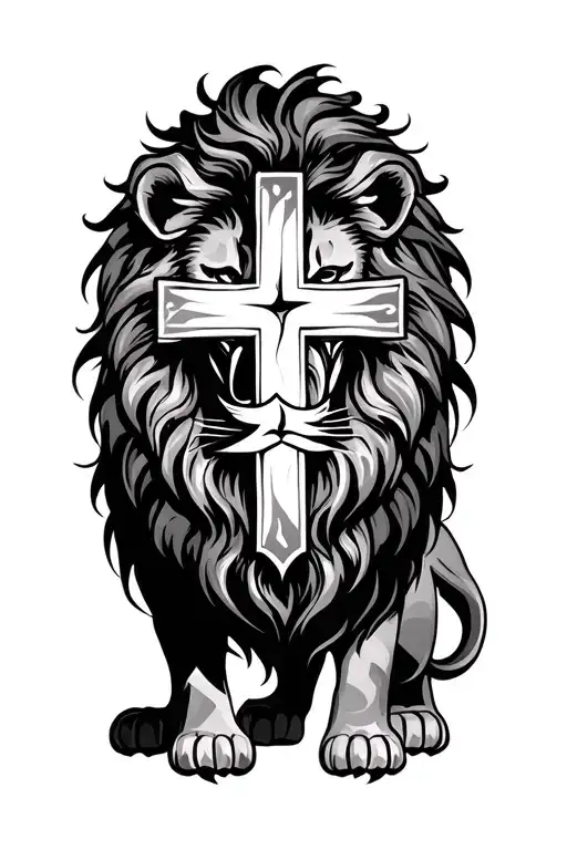 Lion With Cross