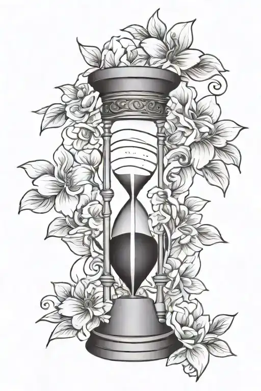 Hourglass With Flowers