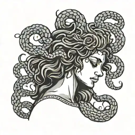 Black Teenage Medusa Holding The Head