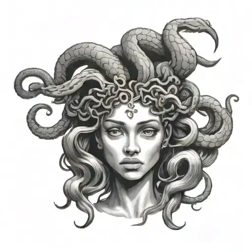 Black Teenage Medusa Holding The Head
