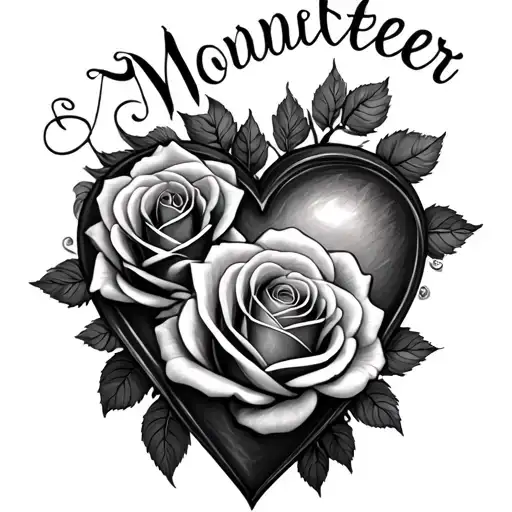 Roses A Heart And The Name Mother