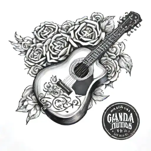 Memory Tattoo For Grandpa With Guitar
