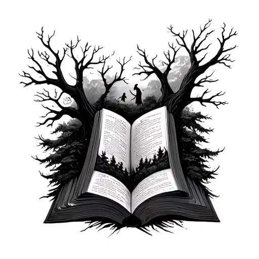 Book Surrounded By Trees And Spirits