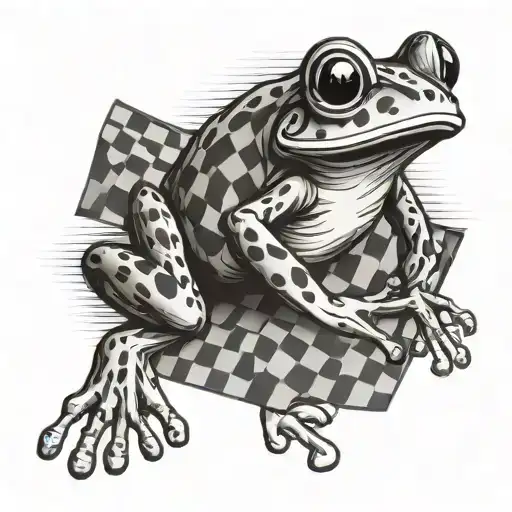 Frog Waving Checkered Flag