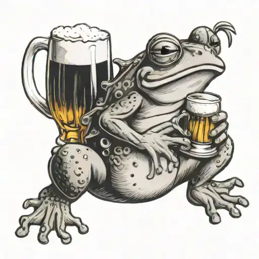 Frog Holding A Beer Mug