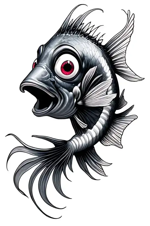 Finding Dory Fish Spine Tattoo With Real Fish