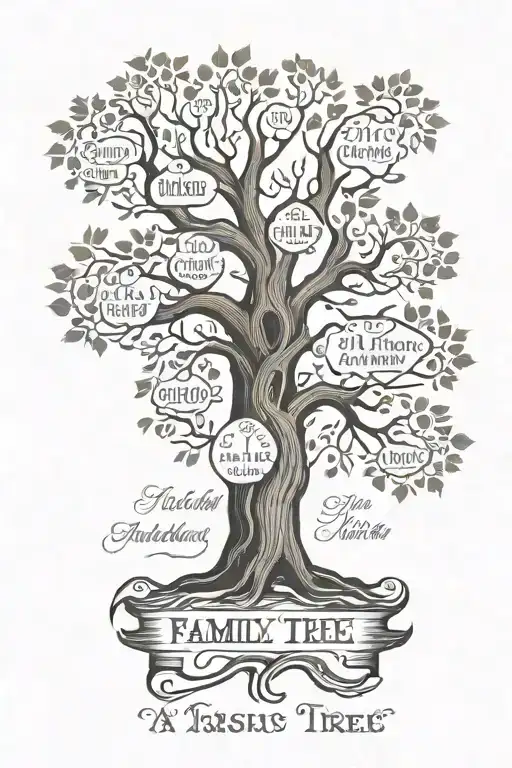 A Family Tree With Name Written