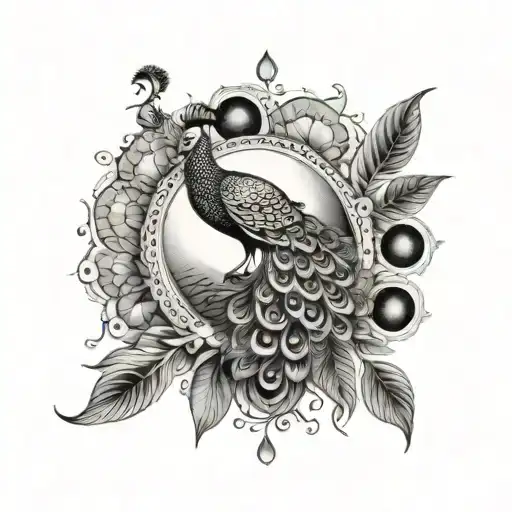 Peacock And Moon Phases