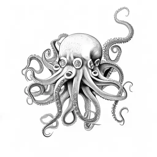 Octopus Coming Out Of Skull