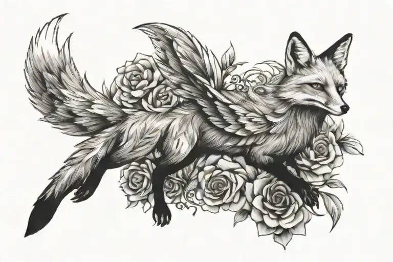 Fox Flying On A Bloom