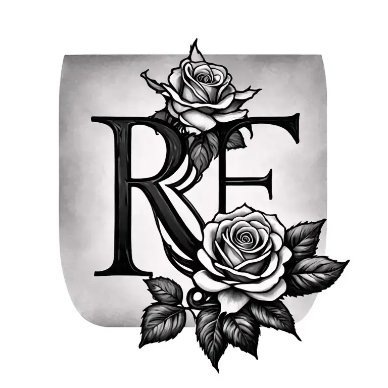 Infinity Symbol With R And E And A Rose Intertwined