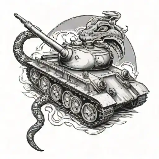 T-34 Tank And A Snake In The Backround